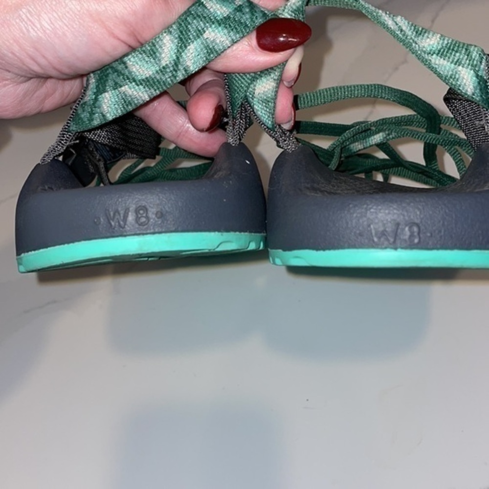 Chaco Women’s Classic ZX3 Sport Sandals Hiking Water Outdoor‎ Green Size 8 - Picture 4 of 6